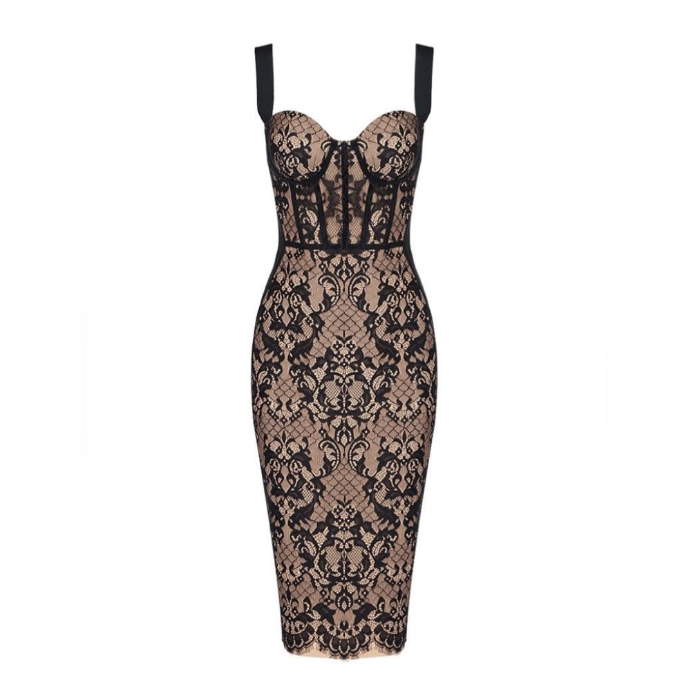 Mew Mews Black Lace Bustier Bandage Dress size M - Picture 11 of 14